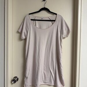 LAKE 100% Pima Cotton Short Sleeve Pink and White Stripe Nightgown